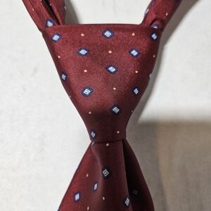 Jonathan Stewart Burgundy Italian Silk Men's Neck Tie USA